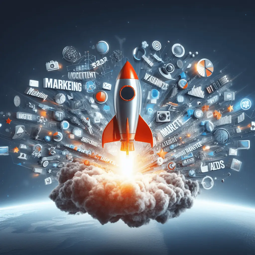 Eine startende Rakete - das Logo von UNschlagbar.BIZ - Launchbooster Premium Programm